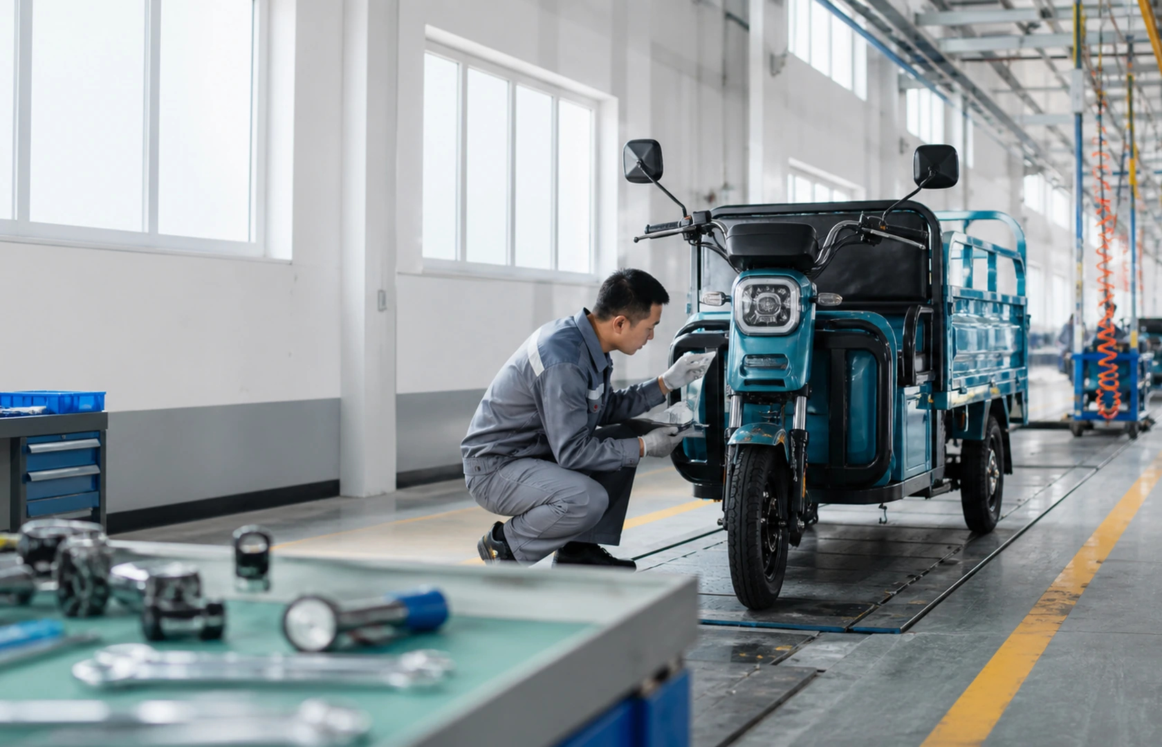 FANTURO service technician inspecting a commercial vehicle